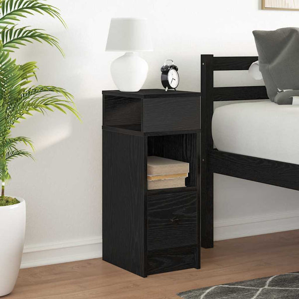 Schwarzer Nachttischschrank mit Schublade Lucan 25x31x66cm