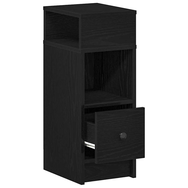 Schwarzer Nachttischschrank mit Schublade Lucan 25x31x66cm