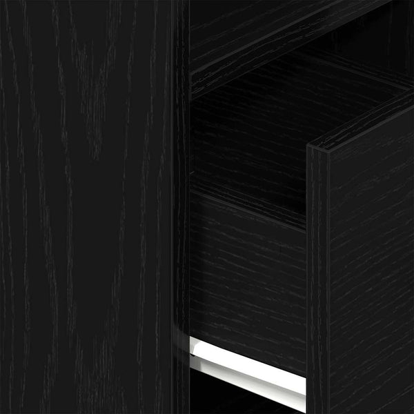 Schwarzer Nachttischschrank mit Schublade Lucan 25x31x66cm