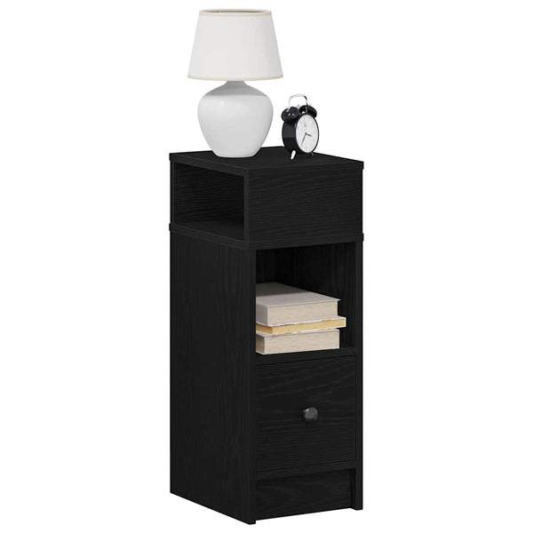 Schwarzer Nachttischschrank mit Schublade Lucan 25x31x66cm