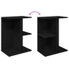 Nachttisch Jorjel 46,5x29x61cm, schwarz (Eiche Massivholz)