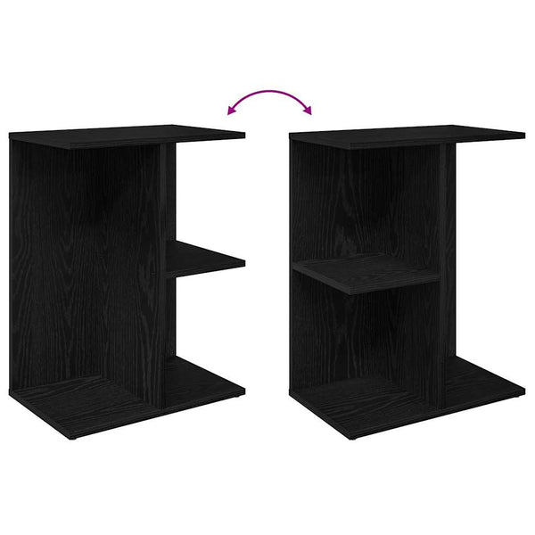 Nachttisch Jorjel 46,5x29x61cm, schwarz (Eiche Massivholz)