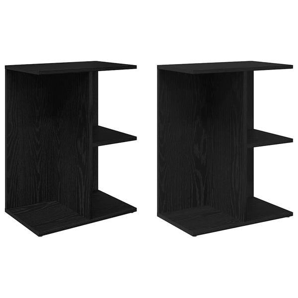 Nachttische Jorjel aus schwarzer Eiche 46,5x29x61cm (2 Stk. Holz)