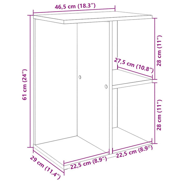 Nachttische Jorjel aus schwarzer Eiche 46,5x29x61cm (2 Stk. Holz)