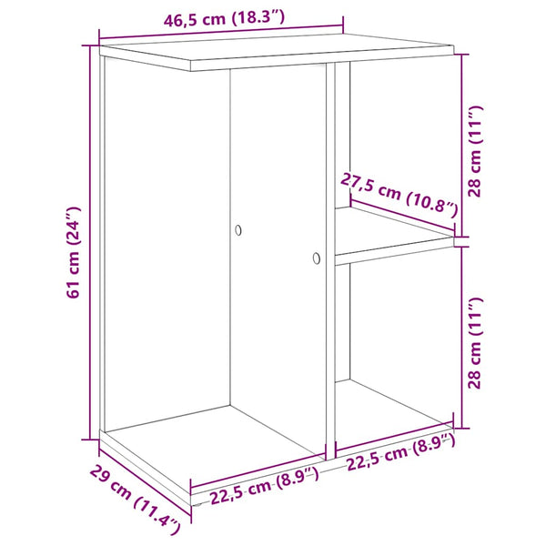 Nachttisch Jorjel Grau 46,5x29x61cm (Holz)