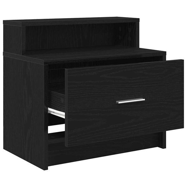Nachtschrank Retan aus schwarzer Eiche mit Schublade 51x31x47cm