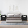 Nachttische in Schwarz mit Schublade Retan 51x31x47cm (2 Stück)
