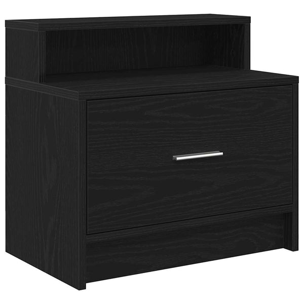 Nachttische in Schwarz mit Schublade Retan 51x31x47cm (2 Stück)