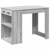 Grauer Schreibtisch mit Schublade und Regal Elisabera (Sonoma)
