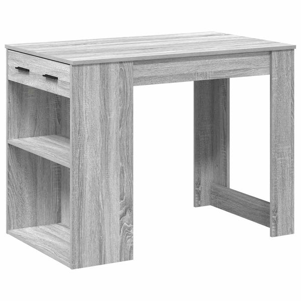 Grauer Schreibtisch mit Schublade und Regal Elisabera (Sonoma)