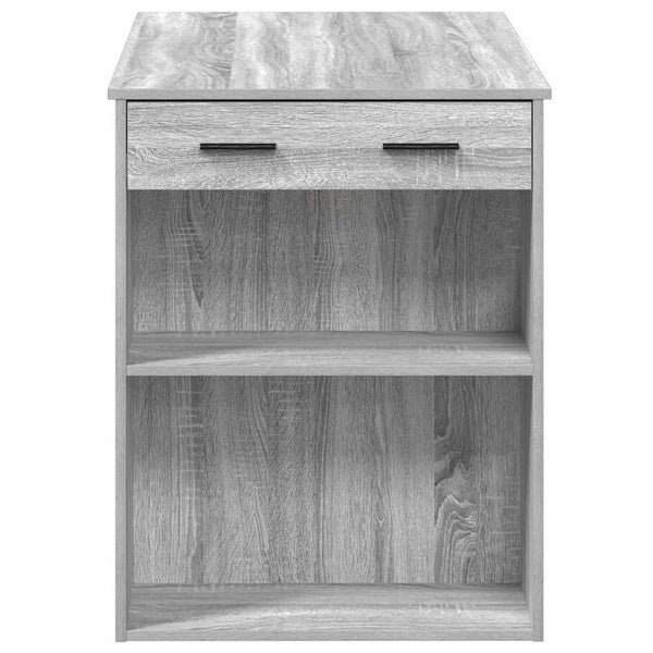 Grauer Schreibtisch mit Schublade und Regal Elisabera (Sonoma)