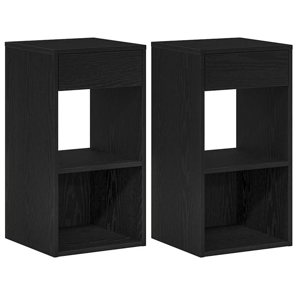 Nachttische aus schwarzer Eiche mit Schublade Lasenco 35x34x66,5cm (2 Stück)