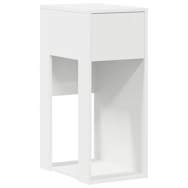 Weißer Computer-Towerständer mit Schublade Elfia 30x44x74cm
