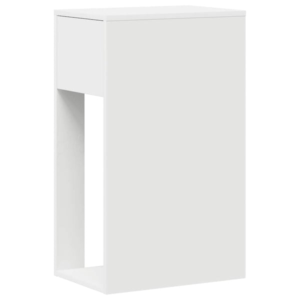 Weißer Computer-Towerständer mit Schublade Elfia 30x44x74cm