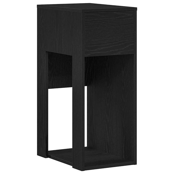 Schwarzer Computer-Tower-Ständer mit Schublade Elfia 30x44x74cm