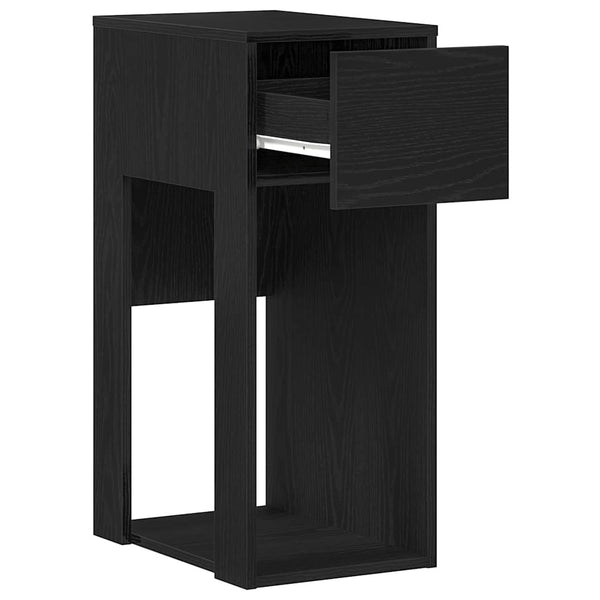 Schwarzer Computer-Tower-Ständer mit Schublade Elfia 30x44x74cm