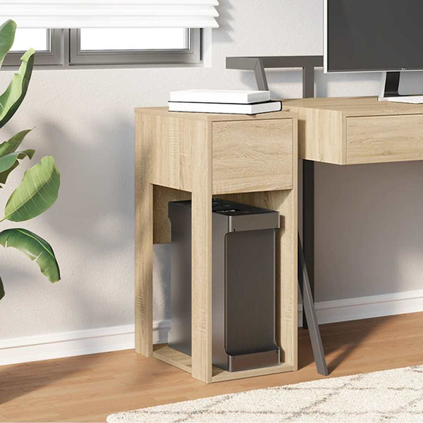 Sonoma Eiche Computerturm-Rollcontainer mit Schublade Elfia 30x44x74cm