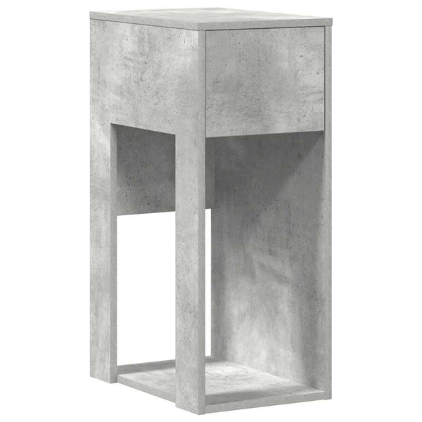 Computer-Tower-Ständer Elfia mit Box, Betonoptik grau, 30x44x74cm