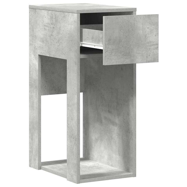 Computer-Tower-Ständer Elfia mit Box, Betonoptik grau, 30x44x74cm