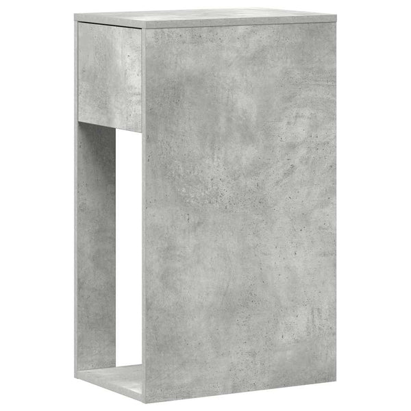 Computer-Tower-Ständer Elfia mit Box, Betonoptik grau, 30x44x74cm