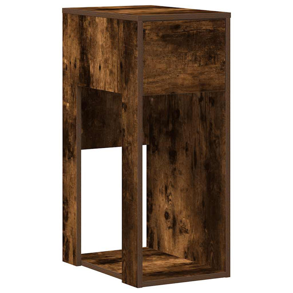 Computerturm-Ständer aus geräucherter Eiche mit Schublade Elfia 30x44x74cm