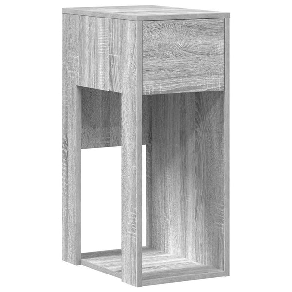 Grauer Computer-Tower-Ständer mit Schublade Elfia 30x44x74cm