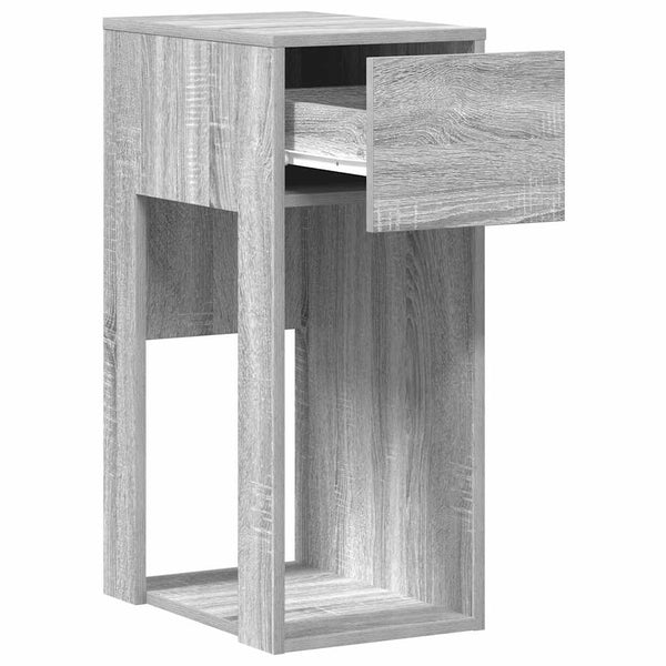 Grauer Computer-Tower-Ständer mit Schublade Elfia 30x44x74cm