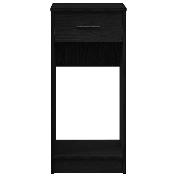 Schwarzer Computer-Tower-Ständer mit Schublade Lidya 35x45x77cm