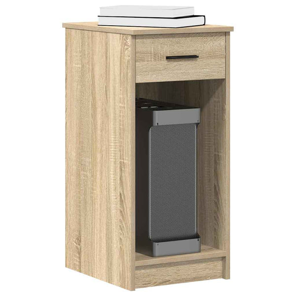 Sonoma-Eiche Computertower-Stand mit Schublade Lidya 35x45x77cm