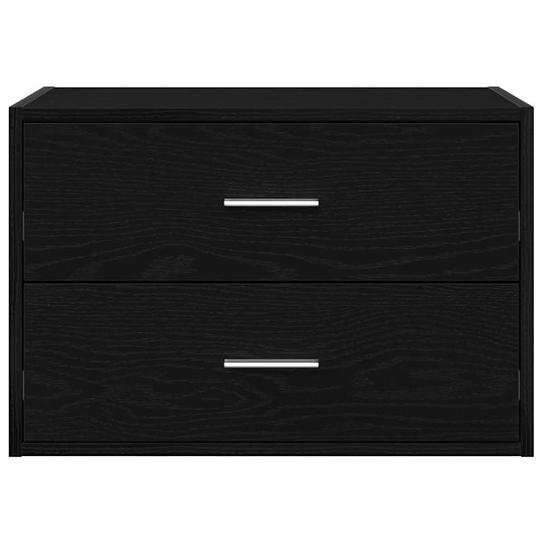 Schwarzer Eichenschrank Anastasiadu 60x31x40cm (mit 2 Schubladen, Holz)
