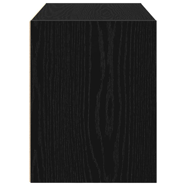 Schwarzer Eichenschrank Anastasiadu 60x31x40cm (mit 2 Schubladen, Holz)