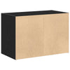 Schwarzer Eichenschrank Anastasiadu 60x31x40cm (mit 2 Schubladen, Holz)
