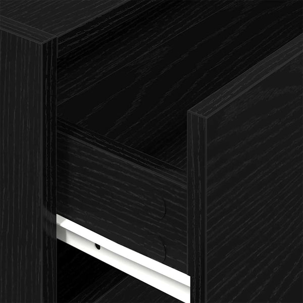 Schwarzer Eichenschrank Anastasiadu 60x31x40cm (mit 2 Schubladen, Holz)