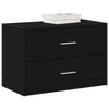 Schwarzer Eichenschrank Anastasiadu 60x31x40cm (mit 2 Schubladen, Holz)