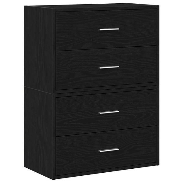 Schwarze Eiche Unterschränke Anastasiadu 60x31x40cm (2 Schubladen 2 Stk. technisches Holz)