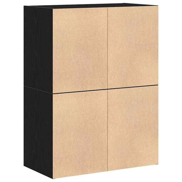 Schwarze Eiche Unterschränke Anastasiadu 60x31x40cm (2 Schubladen 2 Stk. technisches Holz)
