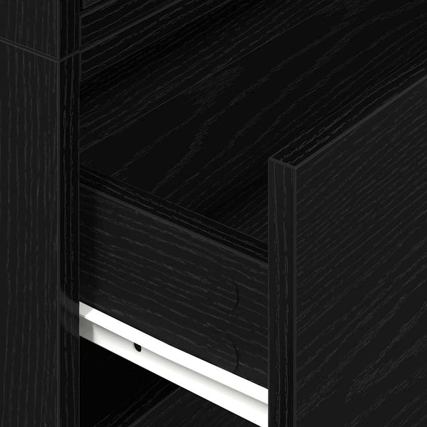 Schwarze Eiche Unterschränke Anastasiadu 60x31x40cm (2 Schubladen 2 Stk. technisches Holz)