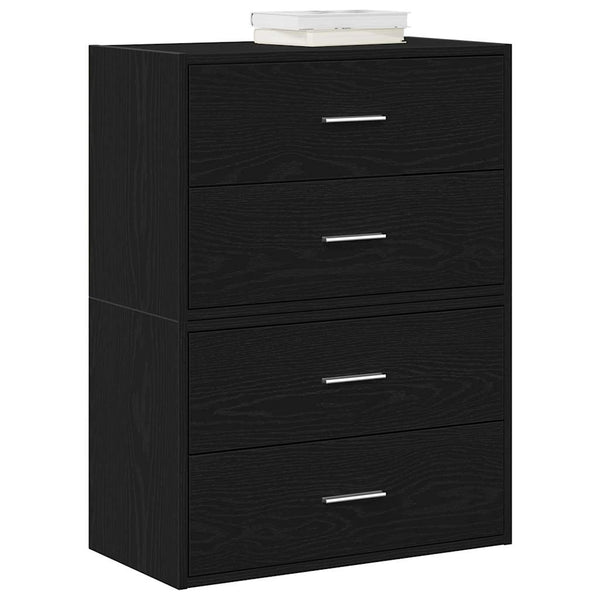 Schwarze Eiche Unterschränke Anastasiadu 60x31x40cm (2 Schubladen 2 Stk. technisches Holz)