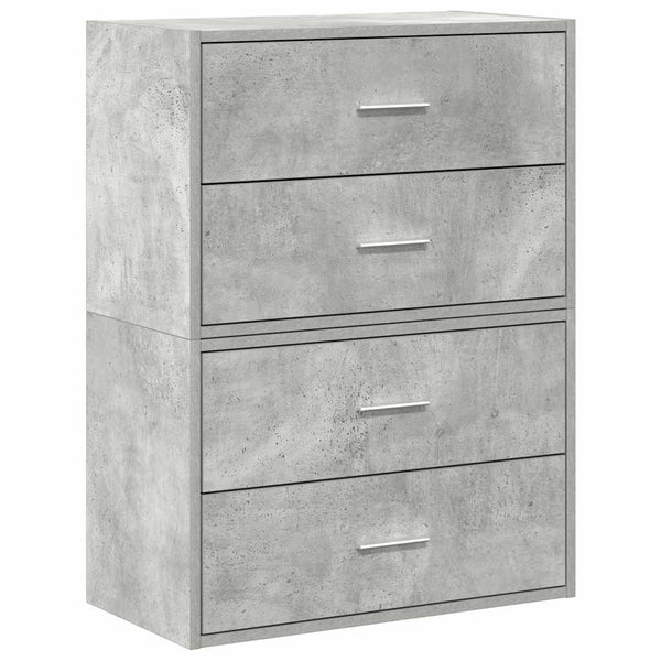 Betoninharmaa kaapit Anastasiadu 60x31x40cm (2laatikkoa 2kpl teknillinen puu)