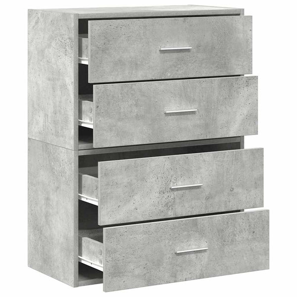 Betoninharmaa kaapit Anastasiadu 60x31x40cm (2laatikkoa 2kpl teknillinen puu)