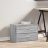 Grauer Schrank Anastasiadu 60x31x40cm (mit 2 Schubladen in Sonoma-Eiche)