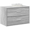Grauer Schrank Anastasiadu 60x31x40cm (mit 2 Schubladen in Sonoma-Eiche)