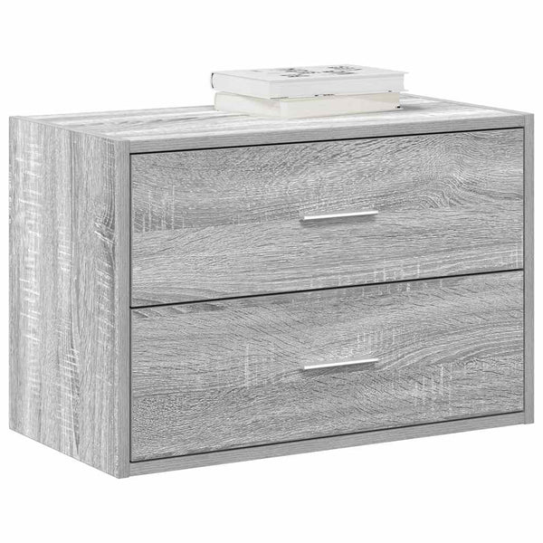 Grauer Schrank Anastasiadu 60x31x40cm (mit 2 Schubladen in Sonoma-Eiche)
