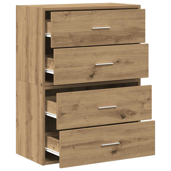 Schränke Anastasiadu 60x31x40cm (2 Schubladen 2er-Set Handwerkertechnisches Holz)