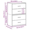 Schränke Anastasiadu 60x31x40cm (2 Schubladen 2er-Set Handwerkertechnisches Holz)
