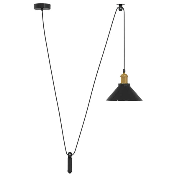 Schwarze Hängelampe Emilius Ø 22cm (höhenverstellbar E27 glänzend)