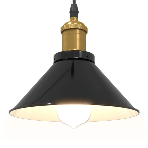 Schwarze Hängelampe Emilius Ø 22cm (höhenverstellbar E27 glänzend)