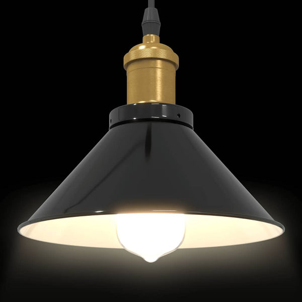 Schwarze Hängelampe Emilius Ø 22cm (höhenverstellbar E27 glänzend)