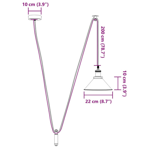 Schwarze Hängelampe Emilius Ø 22cm (höhenverstellbar E27 glänzend)