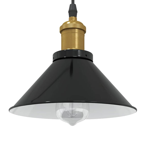 Schwarze Hängelampe Emilius Ø 22cm (höhenverstellbar E27 glänzend)